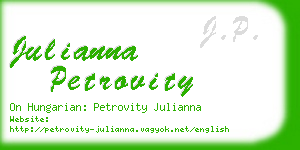 julianna petrovity business card